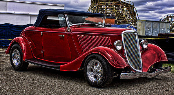 Hot Rod Poster featuring the photograph Red Cabrolet by Ron Roberts