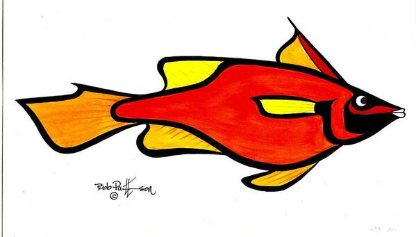 Fish Poster featuring the painting Red Cod by Bob Patterson
