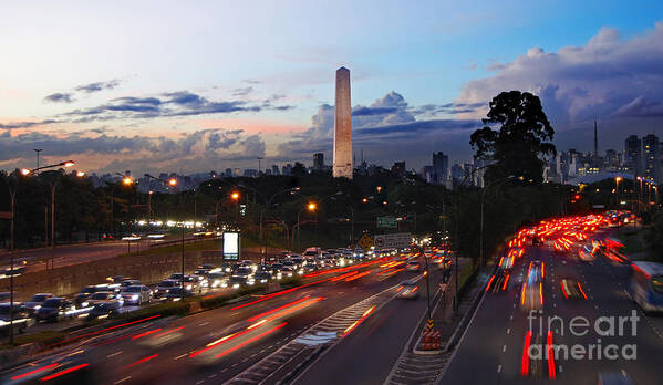 Sao Paulo Poster featuring the photograph Sao Paulo skyline - Ibirapuera by Carlos Alkmin