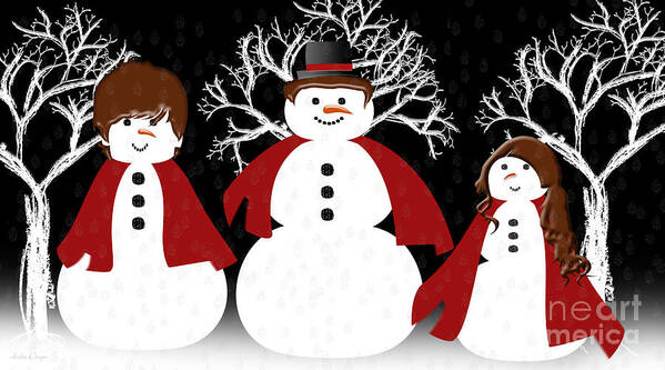 Andee Design Abstract Poster featuring the digital art Snow Family by Andee Design