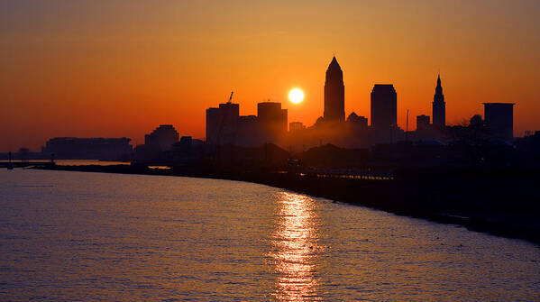 Cleveland Poster featuring the photograph Sunrise in Cleveland by Clint Buhler
