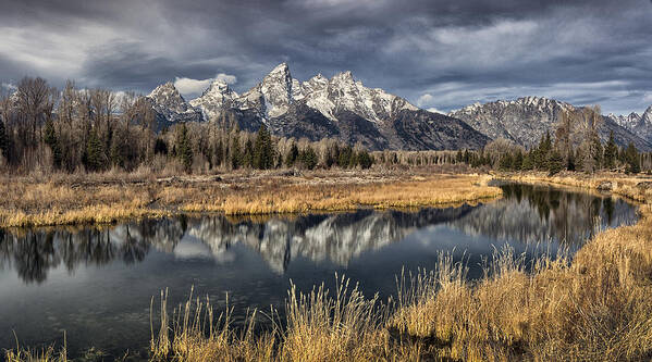 Wyoming Poster featuring the photograph Teton Mirror by Robert Fawcett