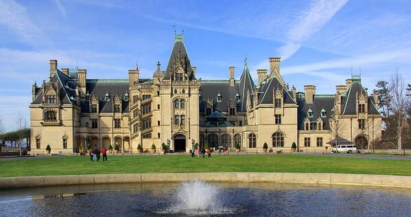 The Biltmore House Poster featuring the photograph The Biltmore Estate - Asheville North Carolina by Mike McGlothlen