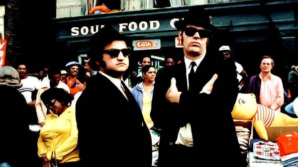 John Belushi Poster featuring the digital art The Blues Brothers by Gabriel T Toro