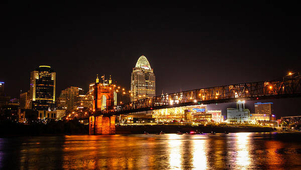 Cincinnati Poster featuring the photograph Up River by Cathy Donohoue