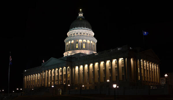 Architecture Poster featuring the photograph Utah State Capitol East by David Andersen