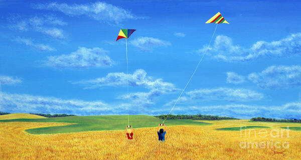 Prairies Poster featuring the painting Wonderfull Wind by Blaine Filthaut