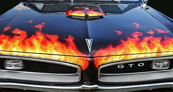 Gto Poster featuring the photograph Flaming GTO #1 by Dave Mills