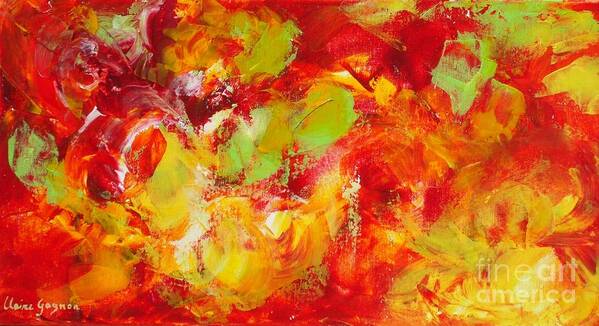Abstract Poster featuring the painting Fireball by Claire Gagnon