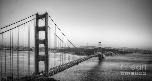 Golden Gate Bridge Poster featuring the photograph Golden Gate Black and White by Jim And Emily Bush