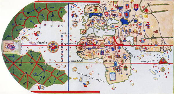 Mappa Mundi By La Cosa In 1500 Poster By Sheila Terry