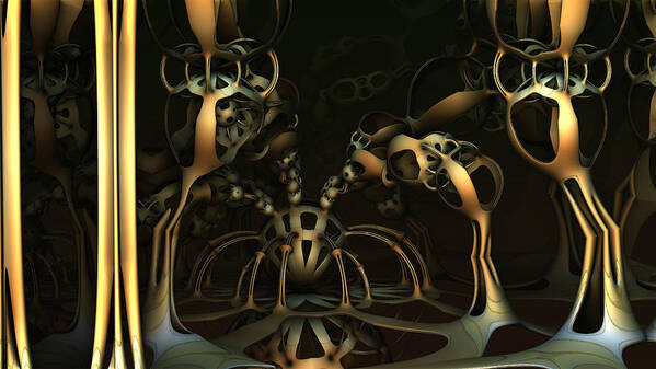 Mandelbulb Poster featuring the digital art Spider Ball by Hal Tenny