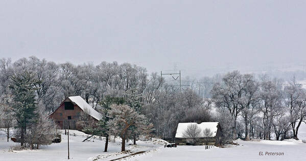 Barns Poster featuring the photograph Winter on the Farm by Ed Peterson