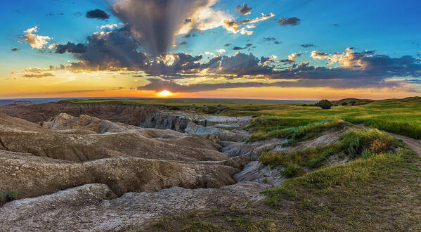 Badlands National Park Poster featuring the photograph Badlands Pinnacles Overlook 1 #1 by Donald Pash