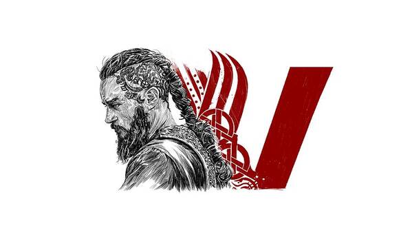 Vikings Poster featuring the digital art Ragnar #1 by Roman V