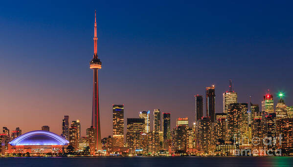 Canada Poster featuring the photograph Toronto Skyline after sunset #2 by Henk Meijer Photography