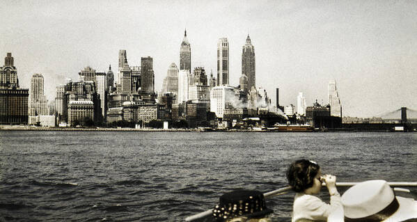 1951 Poster featuring the photograph 1951 Lower Manhattan NY Vintage 2 by Marilyn Hunt