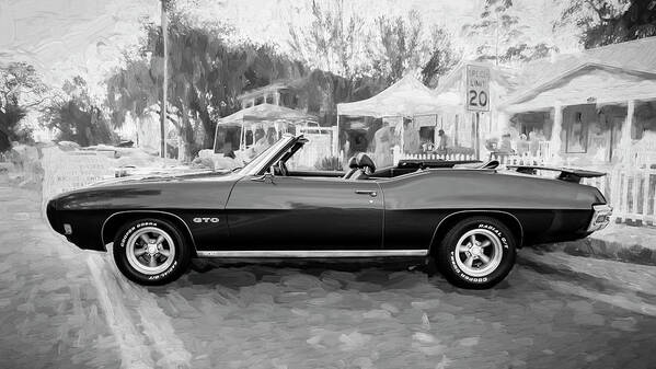 1970 Pontiac Gto Convertible Poster featuring the photograph 1970 Pontiac GTO Ram Air Convertible BW by Rich Franco