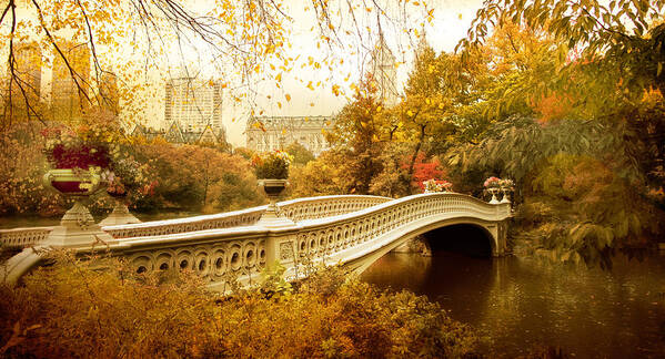 Autumn Poster featuring the photograph Bow Bridge Autumn by Jessica Jenney