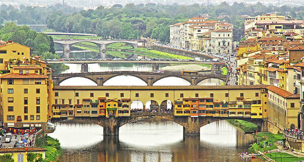 Florence Poster featuring the photograph Florence, Italy - Ponte Vecchio #3 by Richard Krebs