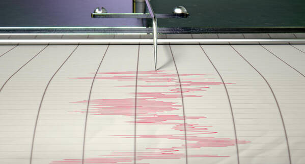 Seismic Poster featuring the digital art Seismograph Earthquake Activity #4 by Allan Swart
