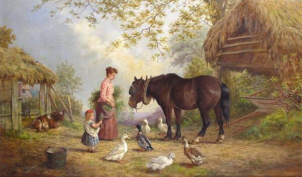 Henry Charles Bryant (1812-1890) Poster featuring the painting The Farm #5 by Henry Charles