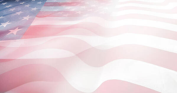 American Flag Poster featuring the digital art USA flags 1 by Les Cunliffe
