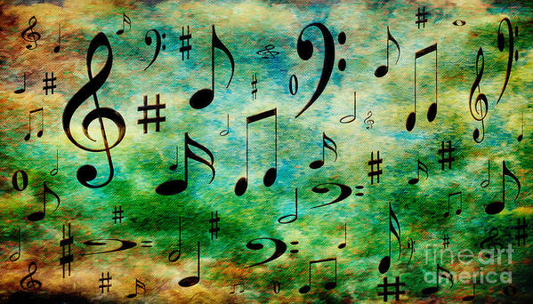 Abstract Poster featuring the digital art A Musical Storm 2 by Andee Design