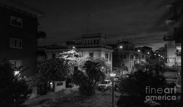 Rome At Night Poster featuring the photograph A Roman Street at Night by Perry Rodriguez