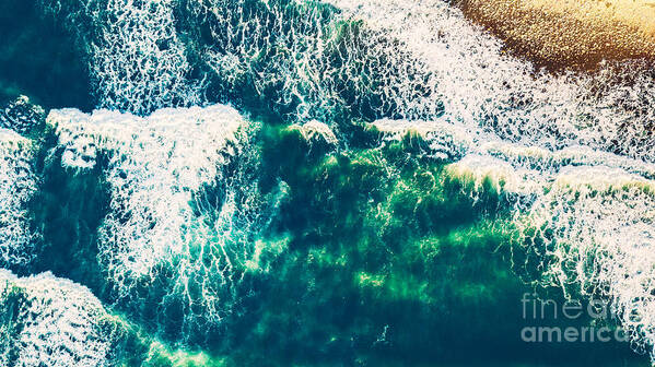 Aerial Poster featuring the photograph Aerial view of the ocean by Anna Om