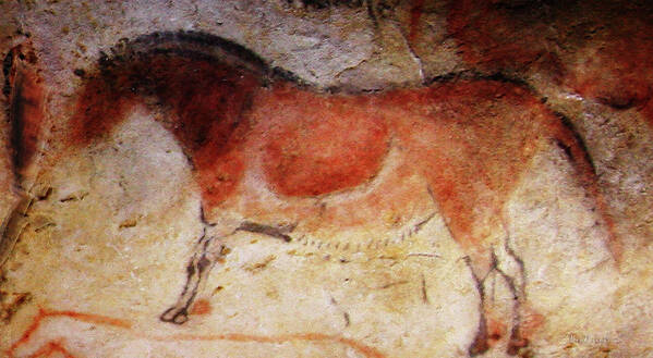 Altamira Cave Poster featuring the digital art Altamira Horse by Asok Mukhopadhyay
