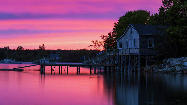 Bass Harbor Poster featuring the photograph Bass Harbor Sunset by Holly Ross