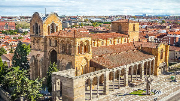 Ancient Poster featuring the photograph Beautiful Basilica de San Vicente in Avila by JR Photography