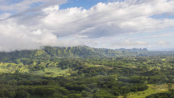 Scenic View Of Kauai Poster featuring the photograph Beautiful Kauai Countryside and Mountains by Chita Hunter