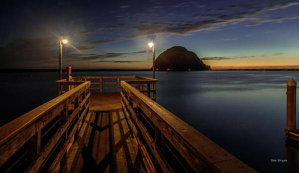 Morro Bay Poster featuring the photograph Blue Hour at Morro Bay by Tim Bryan