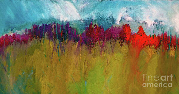 Calm Poster featuring the painting Calm Breezy Mountain Abstract by Lisa Kaiser