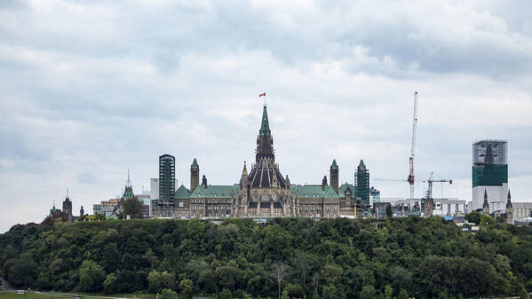 Hill Poster featuring the photograph Canada's Parliament by Josef Pittner