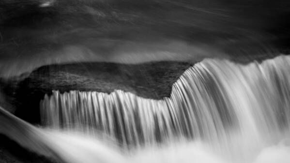 Serenity Poster featuring the photograph Cascade - Black and White by Stephen Stookey