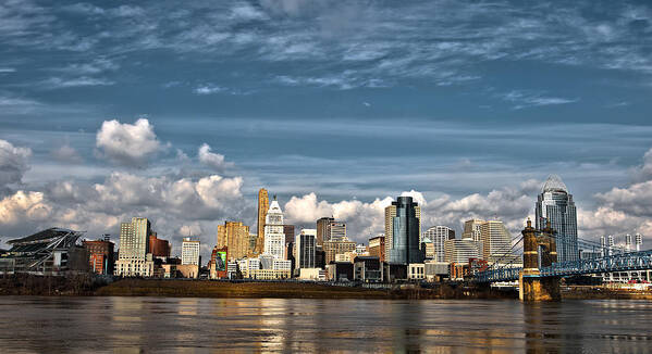 Cincinnati Poster featuring the photograph Cincinnati Skyline HDR by Keith Allen