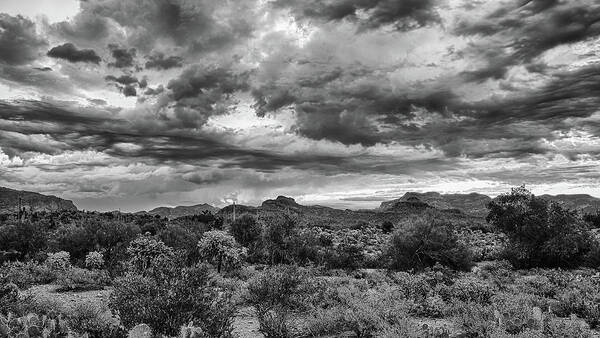Arizona Poster featuring the photograph Clouds Over the Superstitions by Monte Stevens