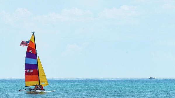 Florida Poster featuring the photograph Colorful Catamaran 4 Delray Beach Florida by Lawrence S Richardson Jr