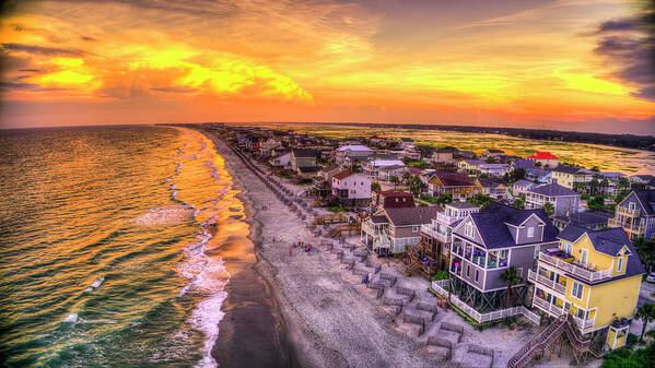 Sunset Poster featuring the photograph Colorful Coastline Sunset by Robbie Bischoff