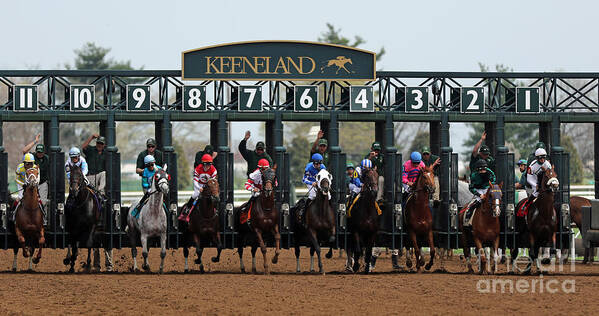 Keeneland Poster featuring the photograph Keeneland Race Day by Angela G