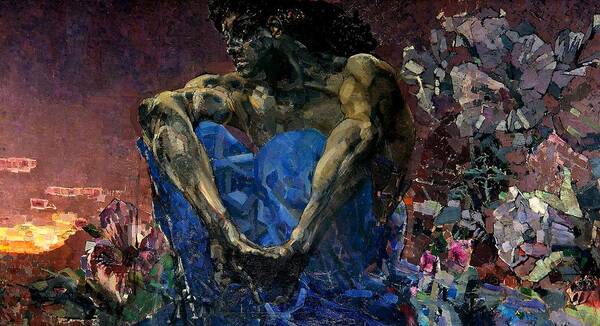 Demon Poster featuring the painting Demon by Mikhail Vrubel