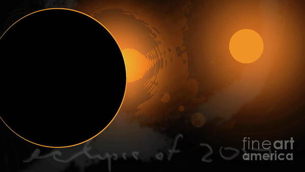 Digital Art Poster featuring the digital art Eclipse of 2017 W by Tim Richards