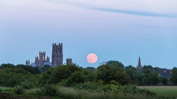 Cathedral Poster featuring the photograph Ely Moonrise by James Billings