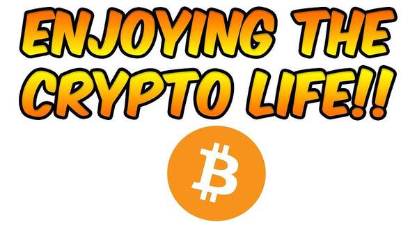 Bitcoin Poster featuring the digital art Enjoying The Crypto Life#1 by Britten Adams