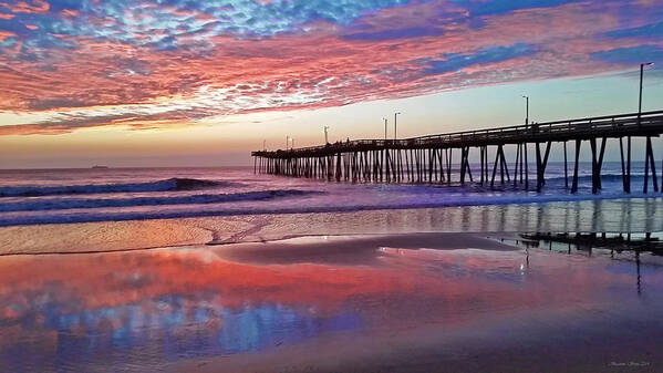 Sunrise Poster featuring the photograph Fishing Pier Sunrise by Suzanne Stout