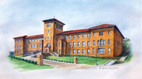 Giclee Poster featuring the painting Francis Hall, Alvernia University by Rich Houck