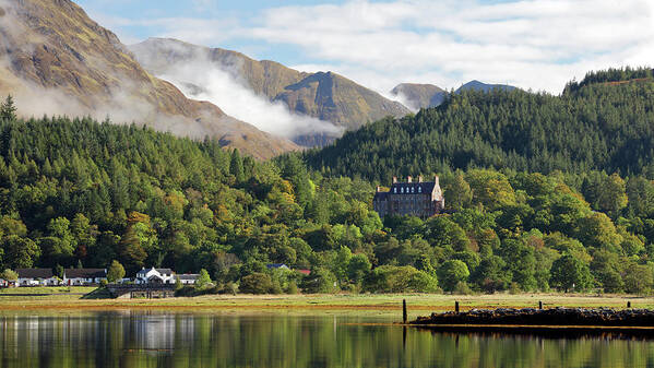 Ballachulish Poster featuring the photograph Glencoe house landscape by Grant Glendinning
